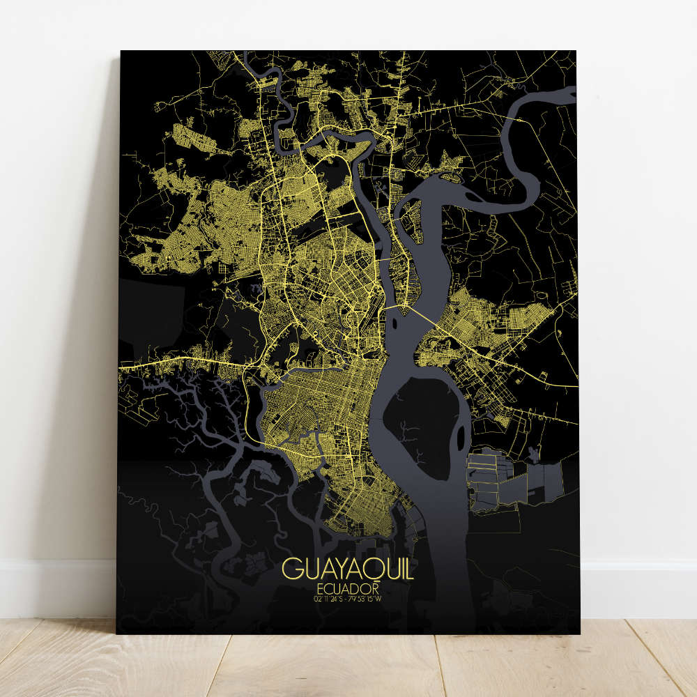 Mapospheres Guayaquil Night Design full page design canvas city map