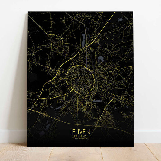 Mapospheres Leuven Night Design full page design canvas city map