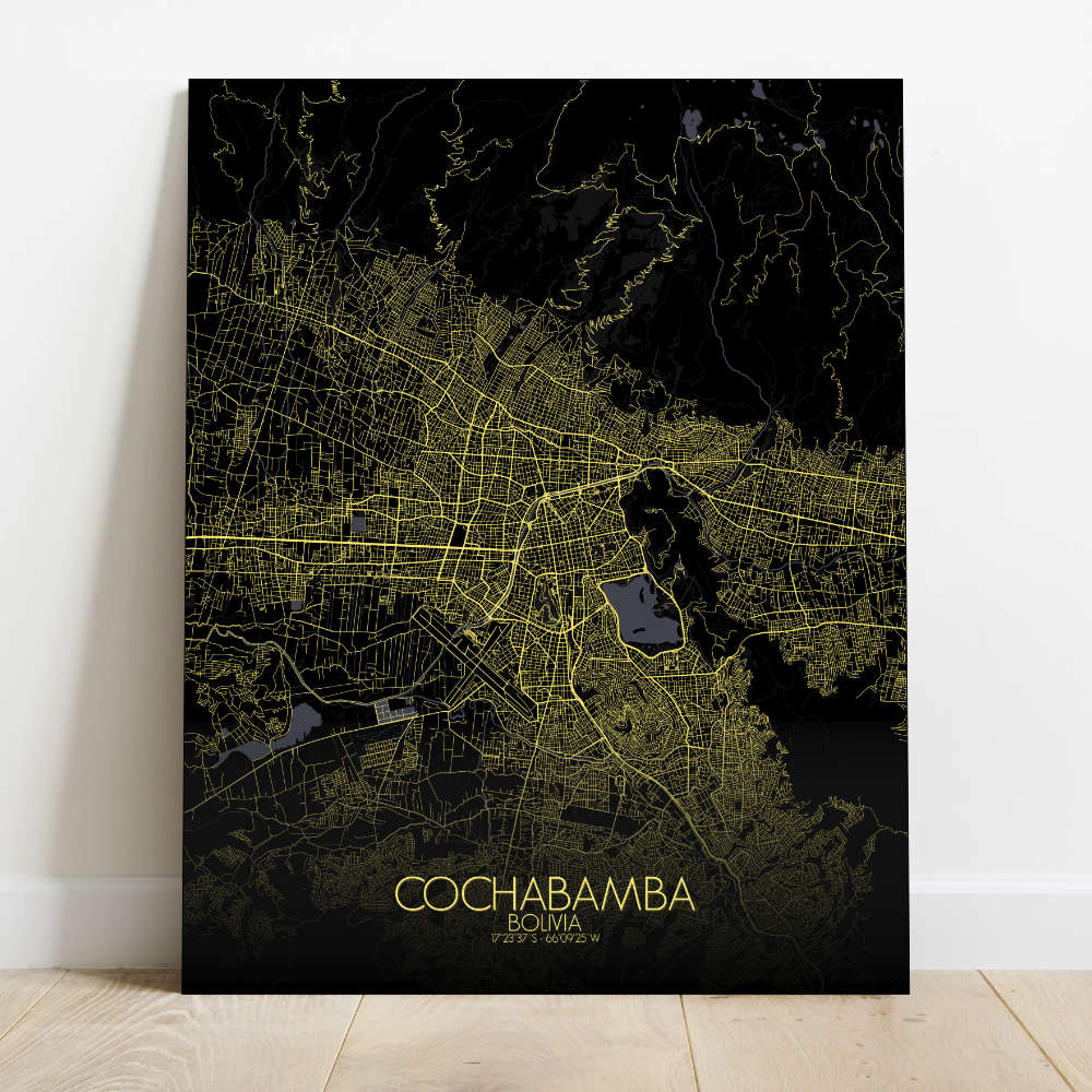 Mapospheres Cochabamba Night Design full page design canvas city map