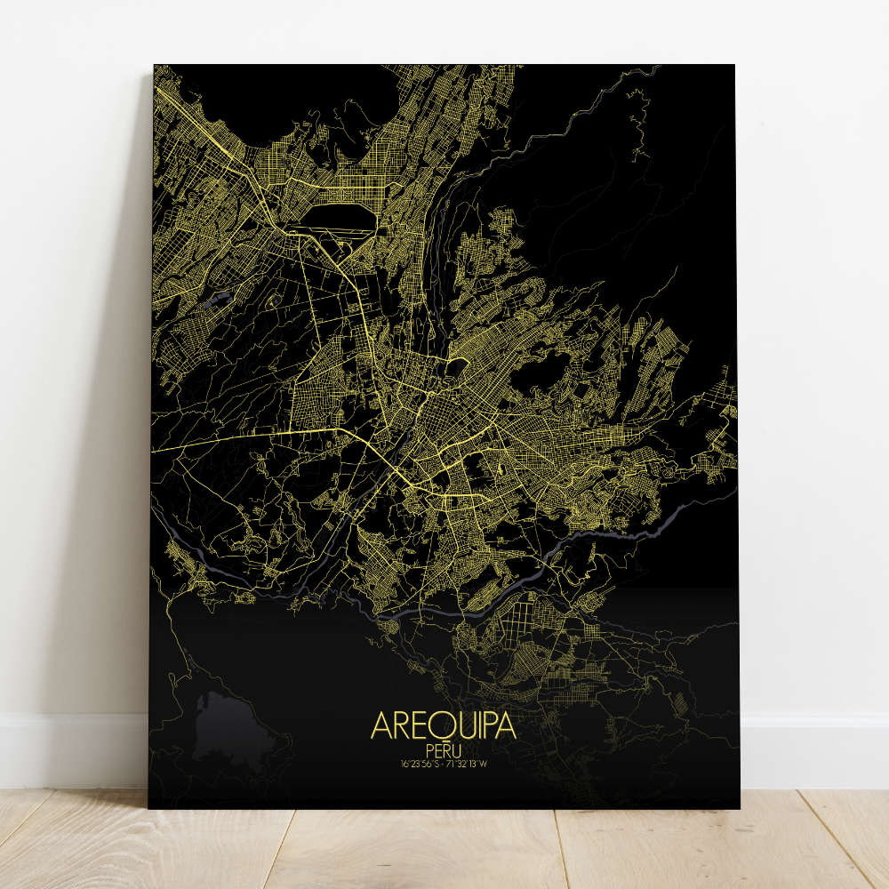 Mapospheres Arequipa Night Design full page design canvas city map