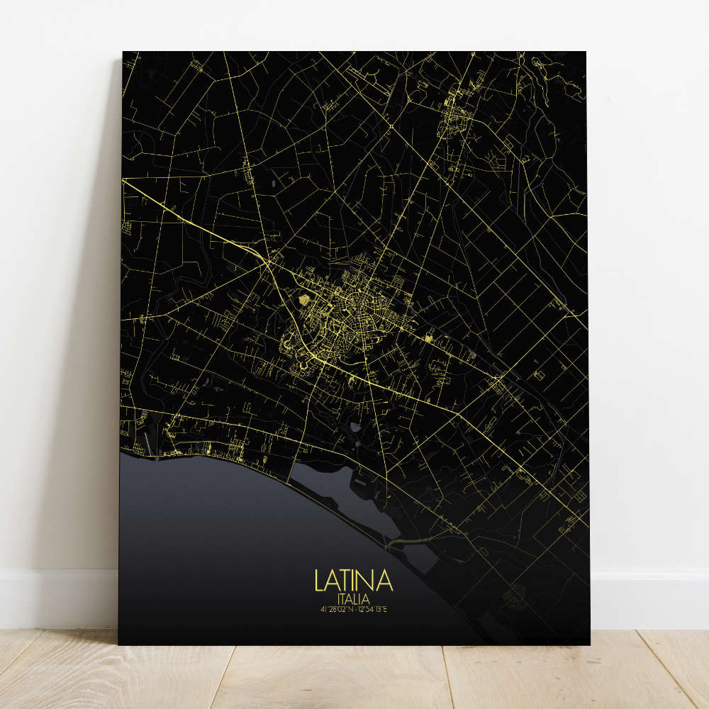 Mapospheres Latina Night Design full page design canvas city map