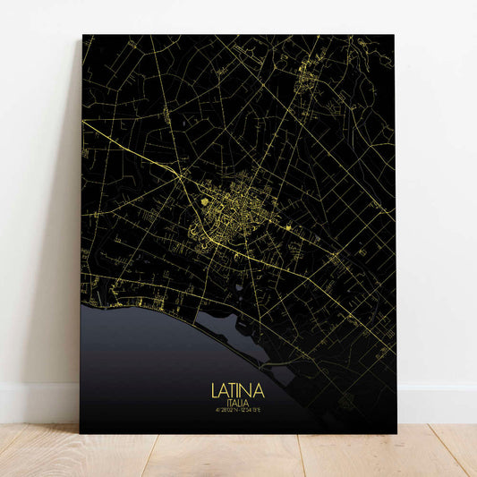 Mapospheres Latina Night Design full page design canvas city map