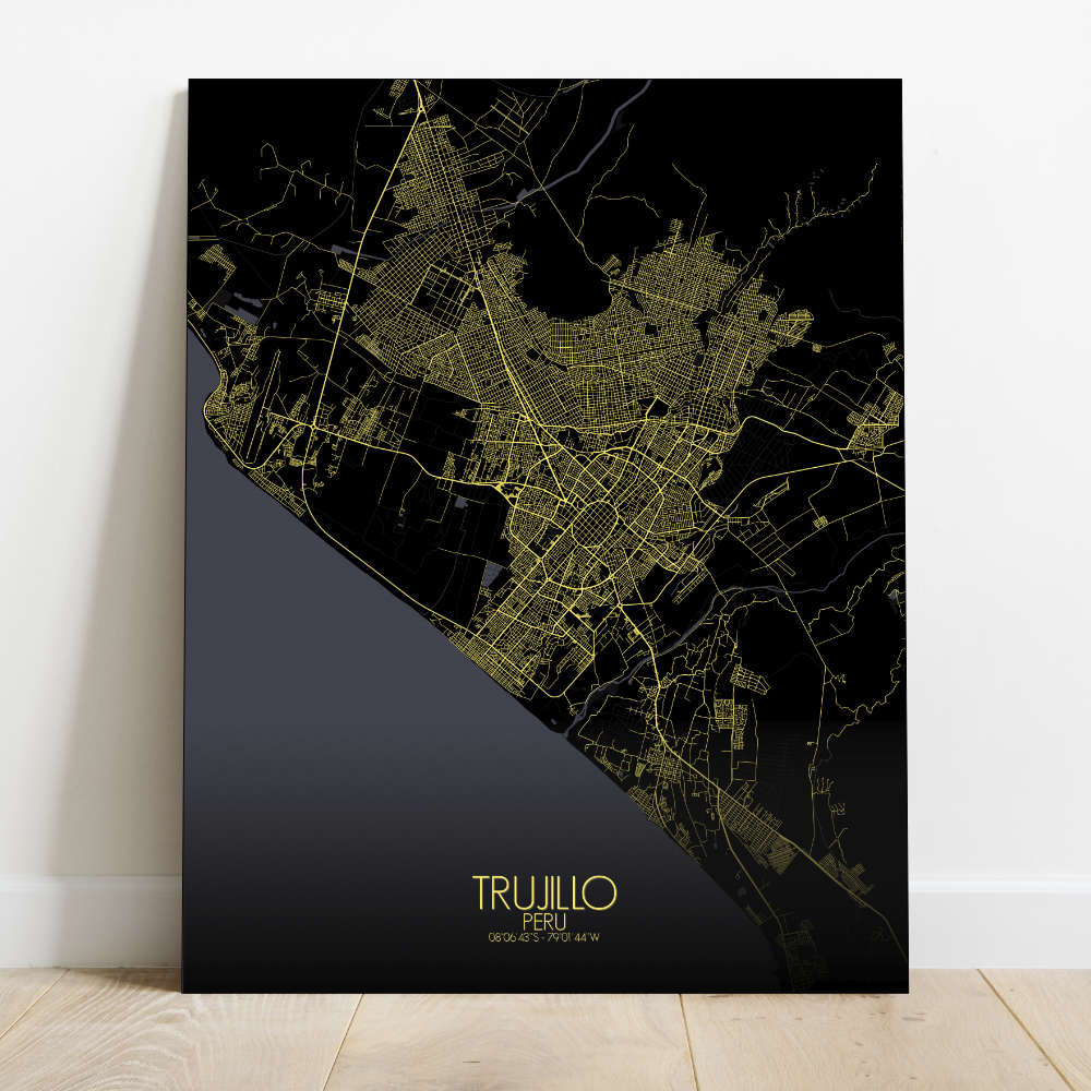 Mapospheres Trujillo Night Design full page design canvas city map