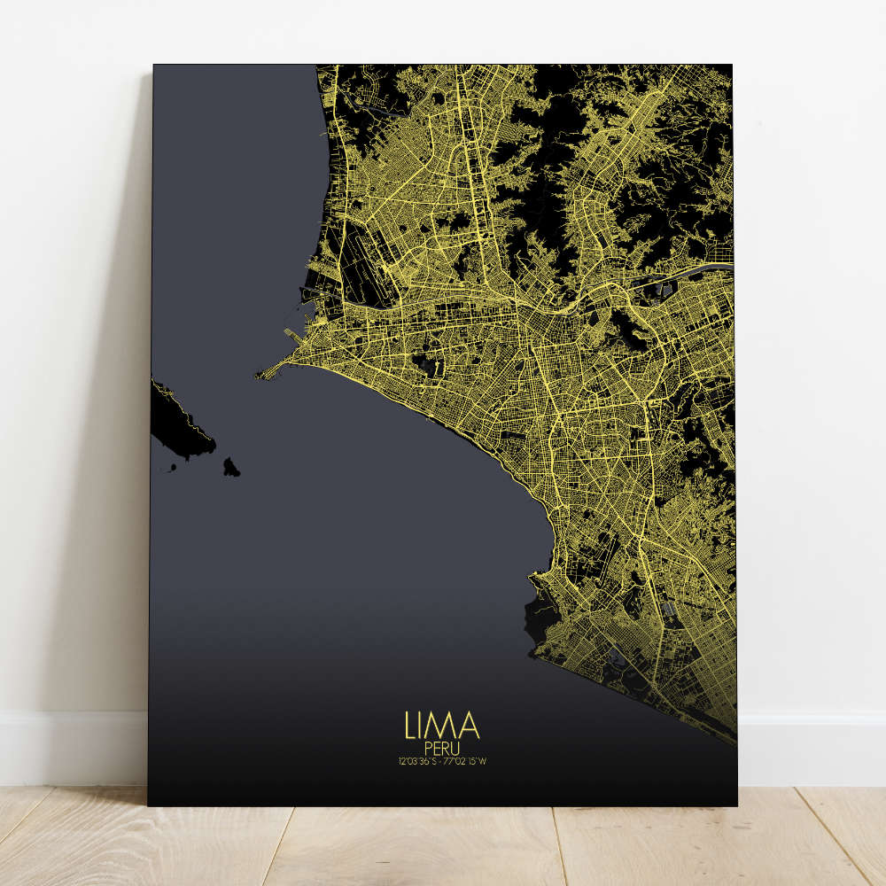 Mapospheres Lima Night Design full page design canvas city map