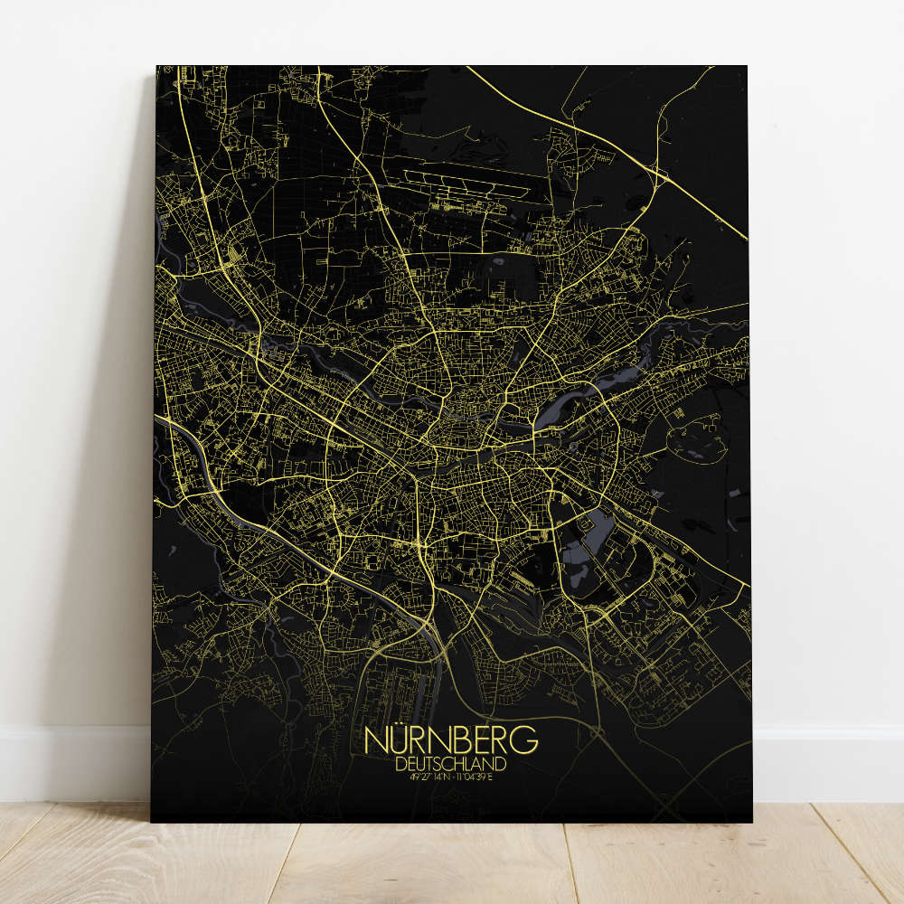 Mapospheres Nuremberg Night Design full page design canvas city map