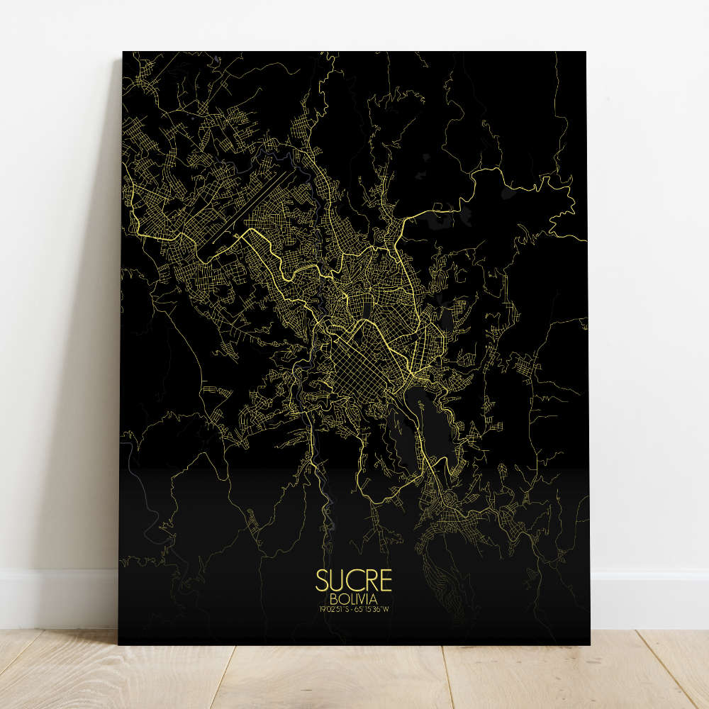 Mapospheres Sucre Night Design full page design canvas city map