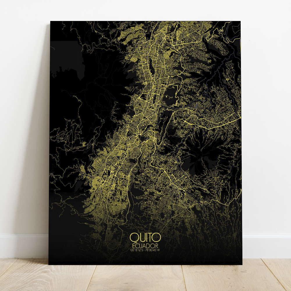 Mapospheres Quito Night Design full page design canvas city map