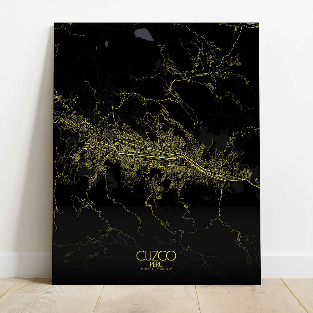 Mapospheres Cusco Night Design full page design canvas city map