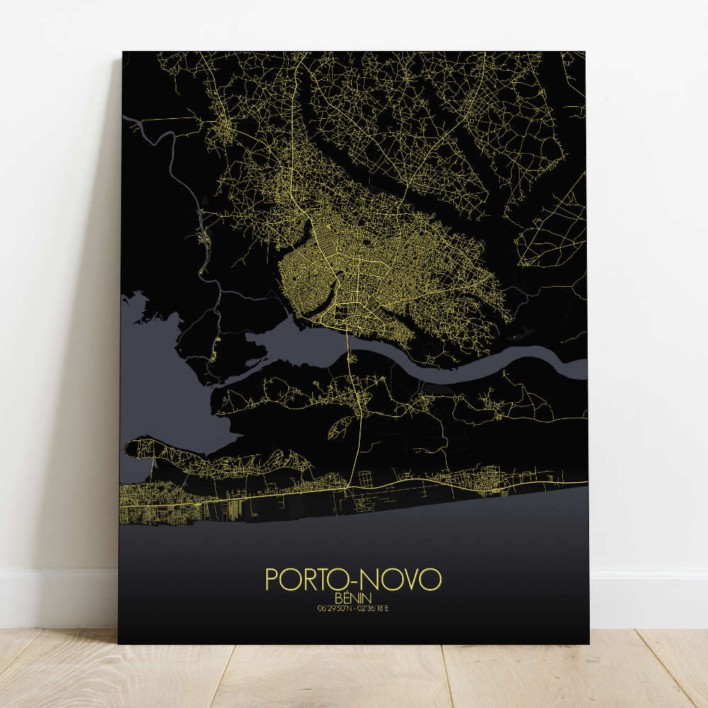 Mapospheres Porto Novo Night Design full page design canvas city map