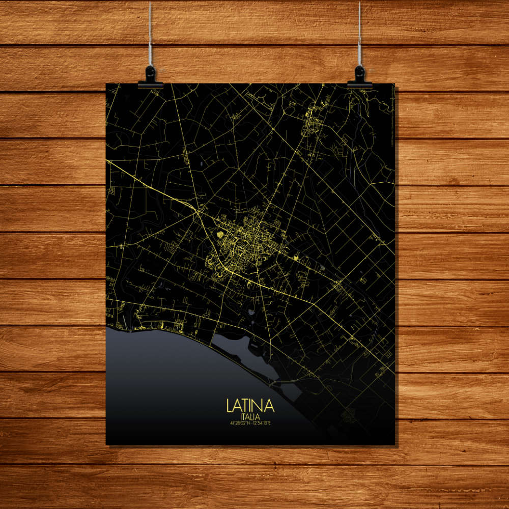 Mapospheres Latina Night Design full page design poster city map