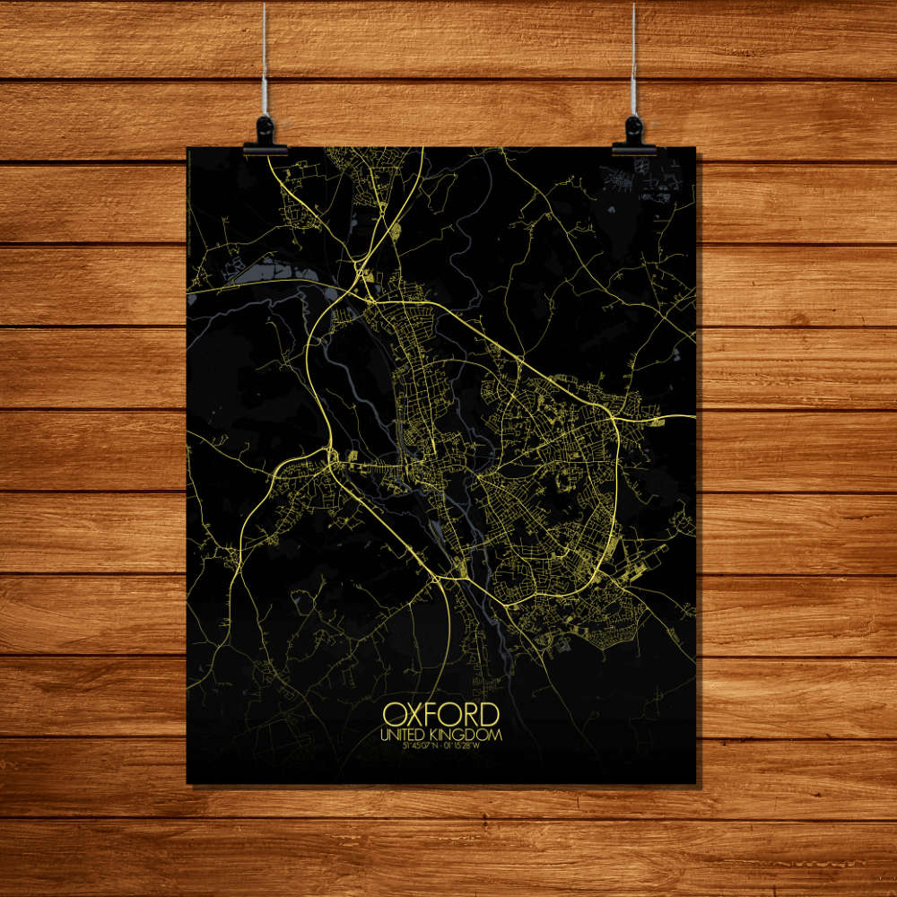 Mapospheres Oxford Night Design full page design poster city map