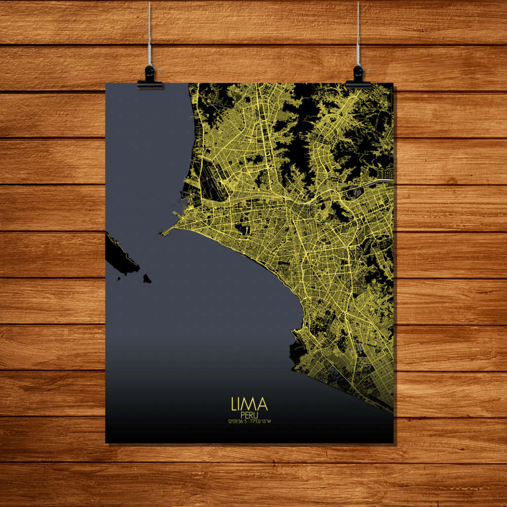 Mapospheres Lima Night Design full page design poster city map