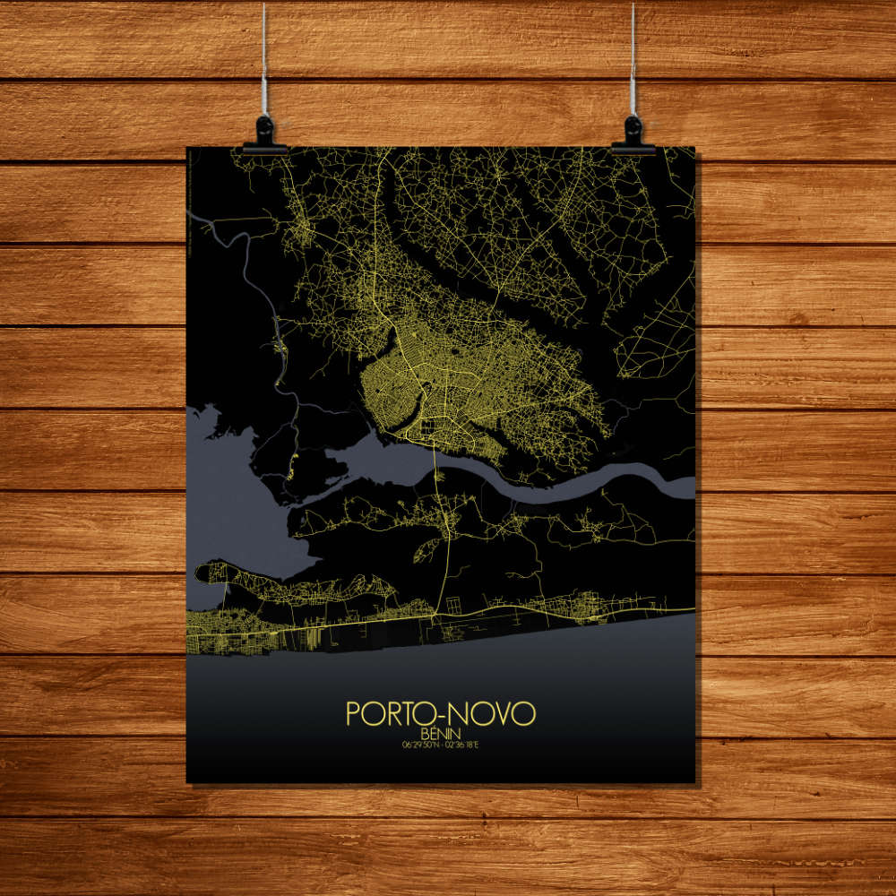 Mapospheres Porto Novo Night Design full page design poster city map