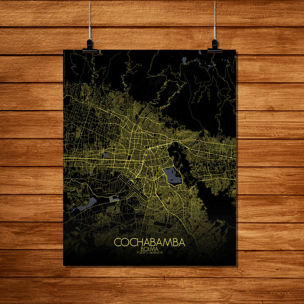 Mapospheres Cochabamba Night Design full page design poster city map