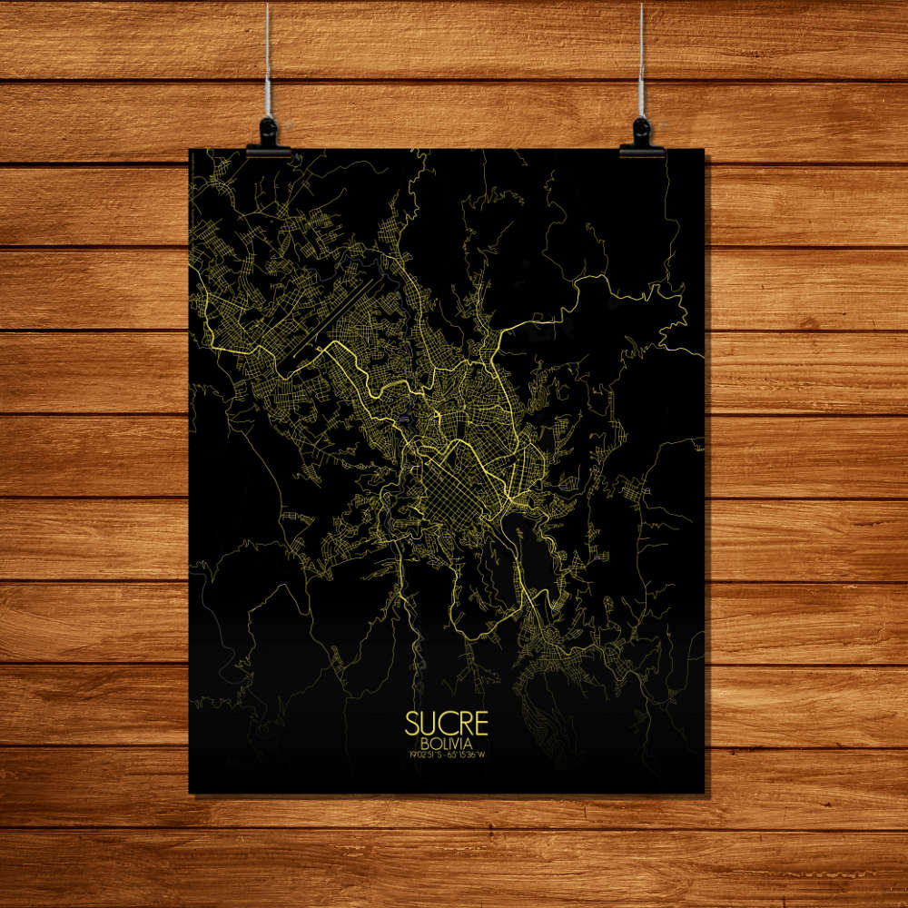 Mapospheres Sucre Night Design full page design poster city map