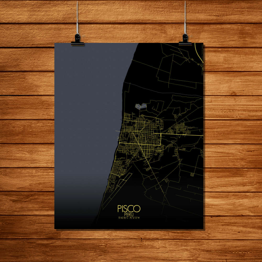 Mapospheres Pisco Night Design full page design poster city map