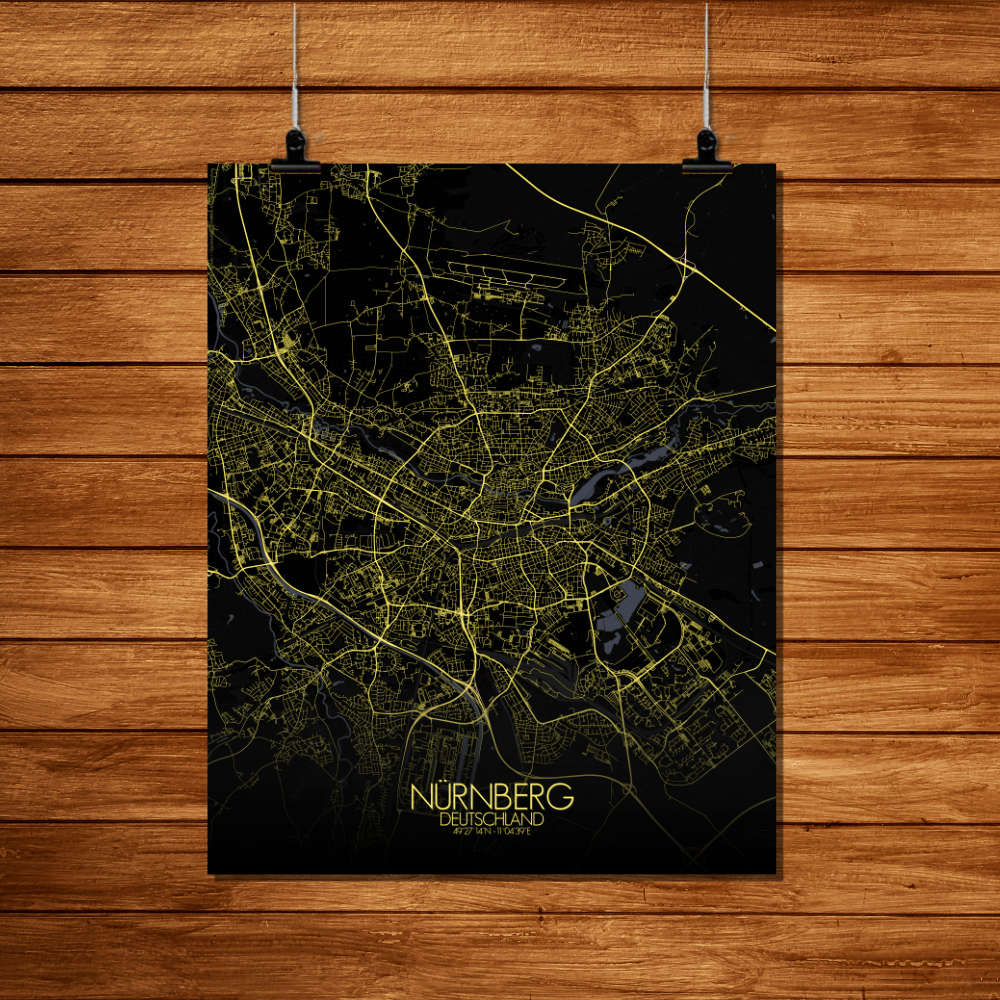 Mapospheres Nuremberg Night Design full page design poster city map