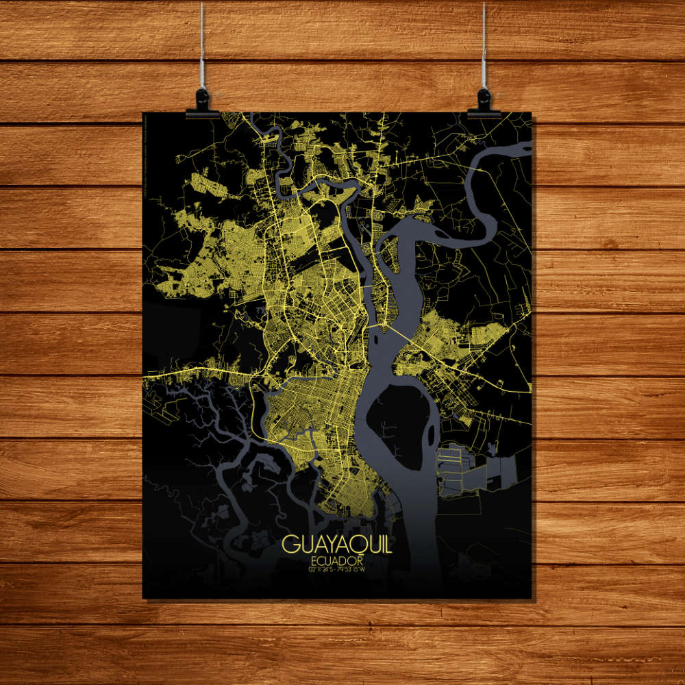 Mapospheres Guayaquil Night Design full page design poster city map