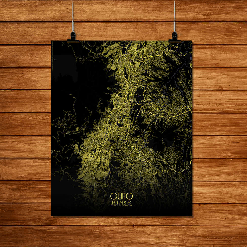 Mapospheres Quito Night Design full page design poster city map