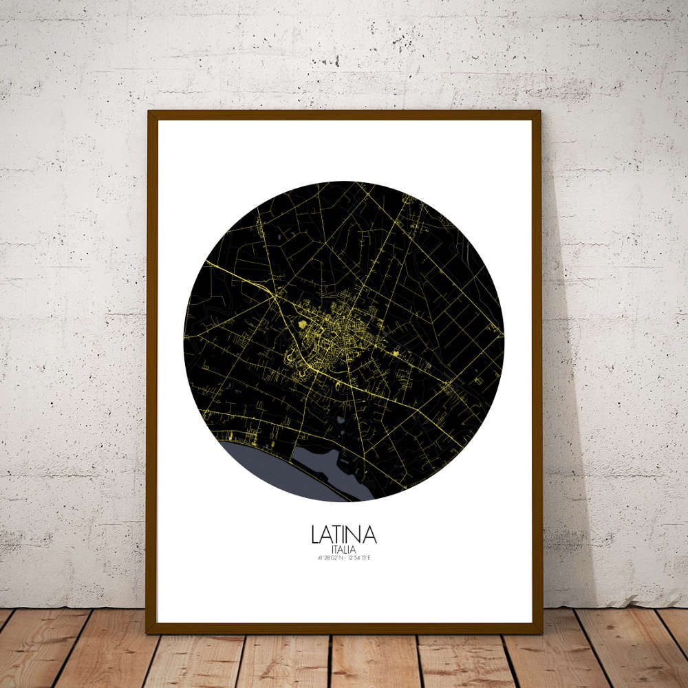 Mapospheres Latina Night round shape design poster city map