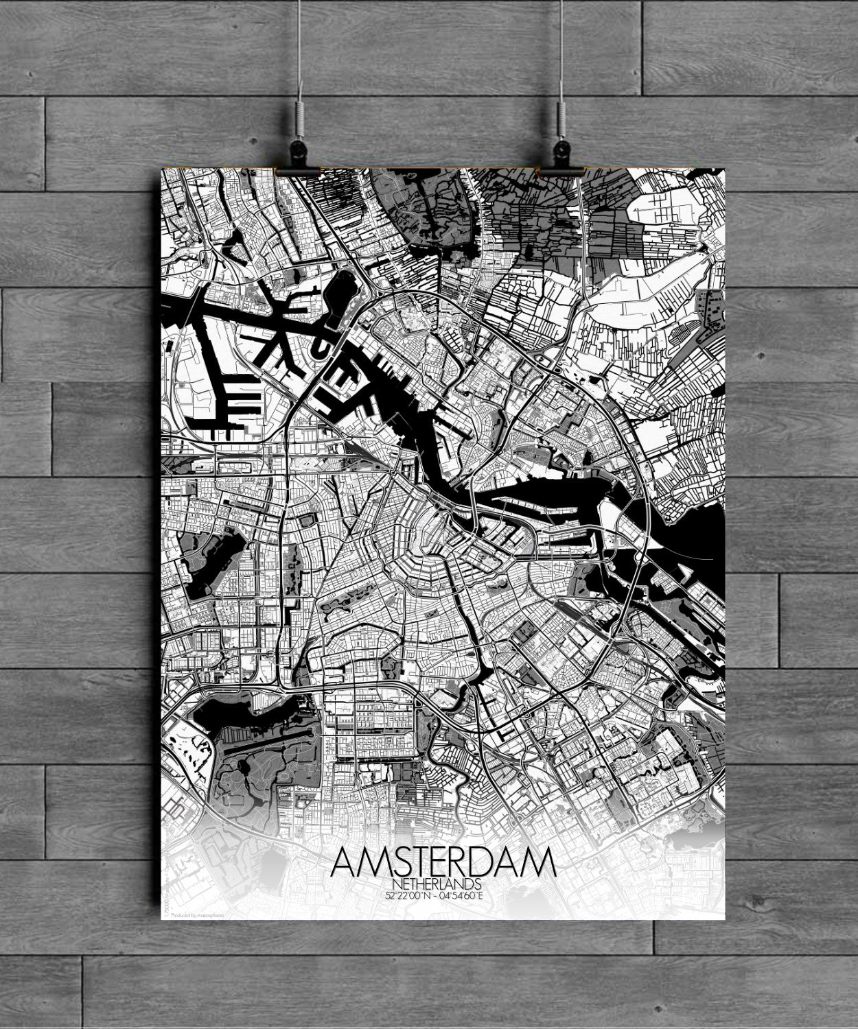| Netherlands Amsterdam City Large Map Poster Art Wall print Custom –