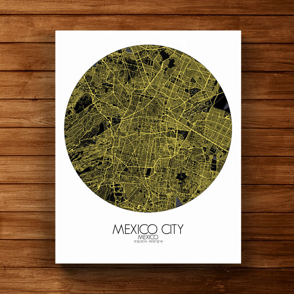 Poster of Mexico Poster – Map Print Mexico | City Art or City Canvas