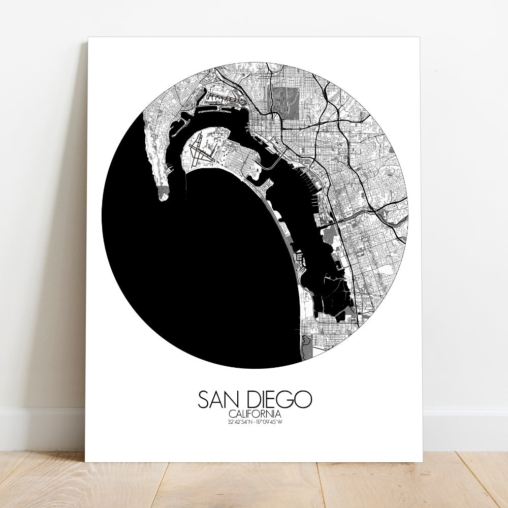 San Map California Art City – Diego| print Poster Custom Wall | Large
