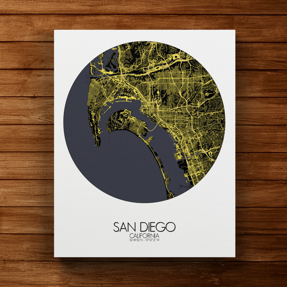 print Art – California Custom Diego| City Wall Map San Poster Large |