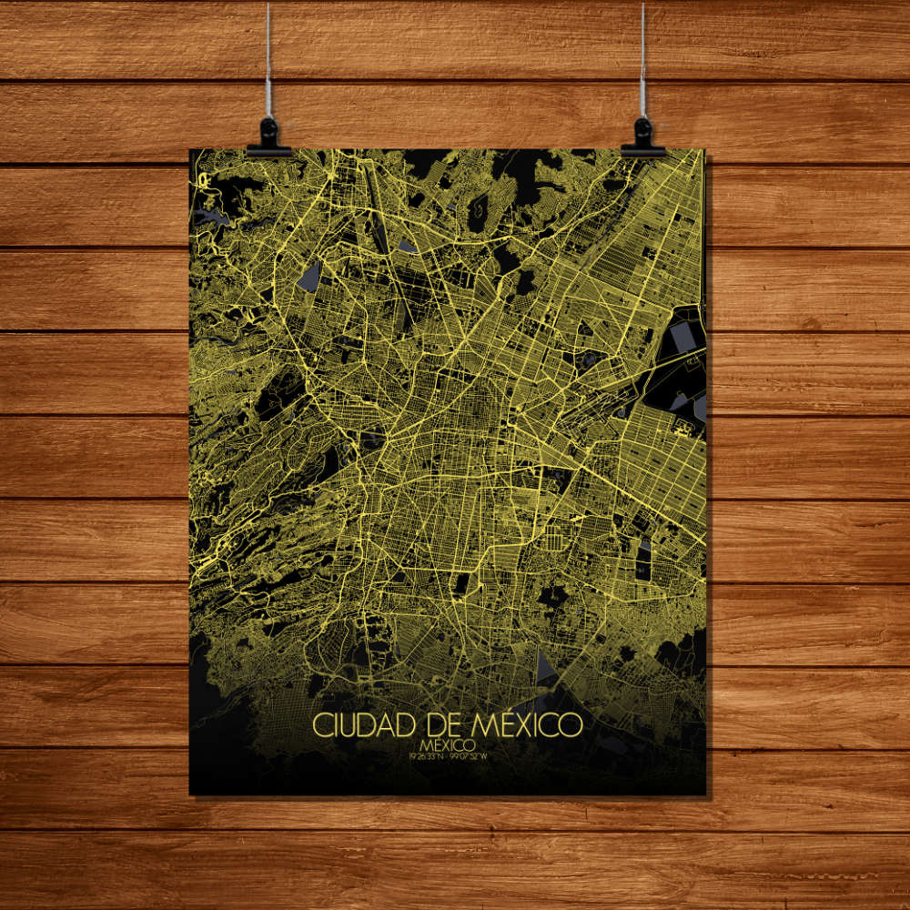 Poster of Print City Mexico | Art Canvas Map – City or Poster Mexico