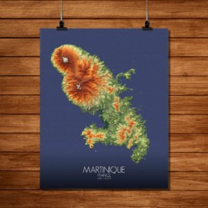 Poster of Martinique France | Elevation map