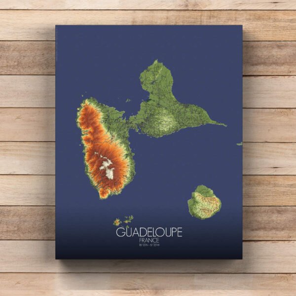 Poster of Guadeloupe France | Elevation map