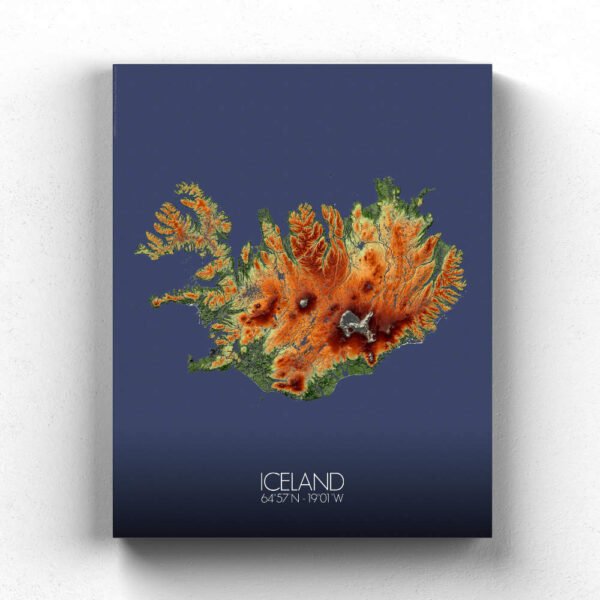 Poster of Iceland | Elevation map