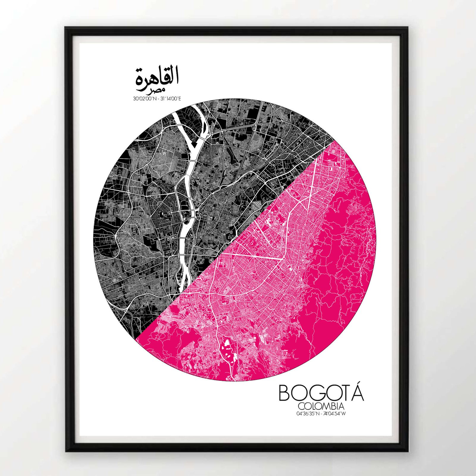 Love Map of Cairo Bogota mapospheres
