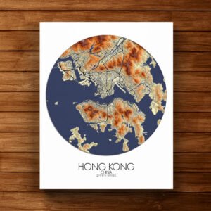 Poster of Hong Kong | Elevation map
