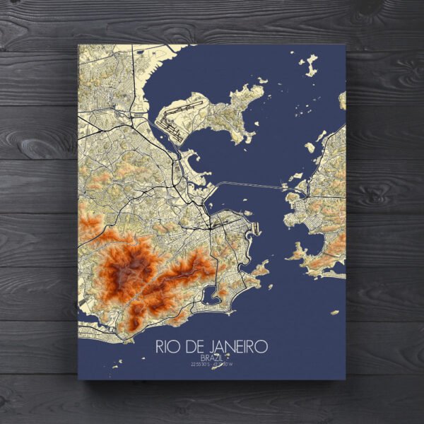 Poster of Rio de Janeiro | Elevation map