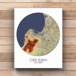 Poster of Cape Town | Elevation map