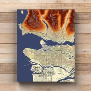 Poster of Vancouver BC, Canada | Elevation map