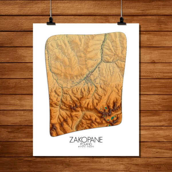 Poster of Zakopane Poland | Elevation map