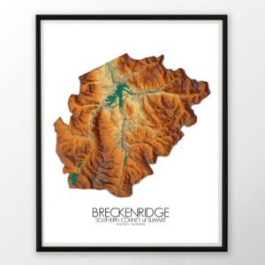 Poster of Breckenridge, Colorado, US | Elevation map