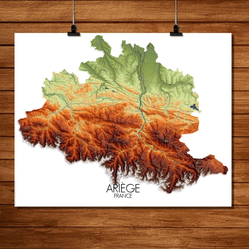 Poster of Ariege | Elevation map - Image 9