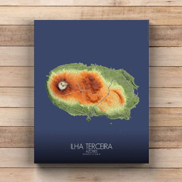 Poster of Ilha Terceira Azores | Elevation map