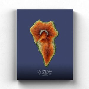 Poster de La Palma, Islas Canarias | Mapa de altitud