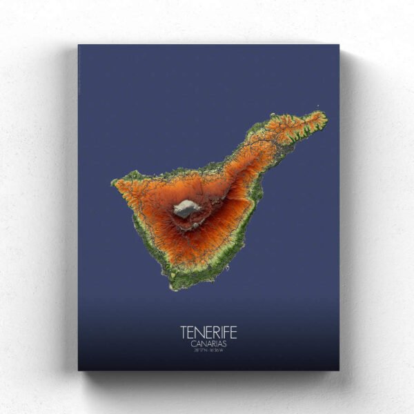 Poster of Tenerife Canary Islands | Elevation map