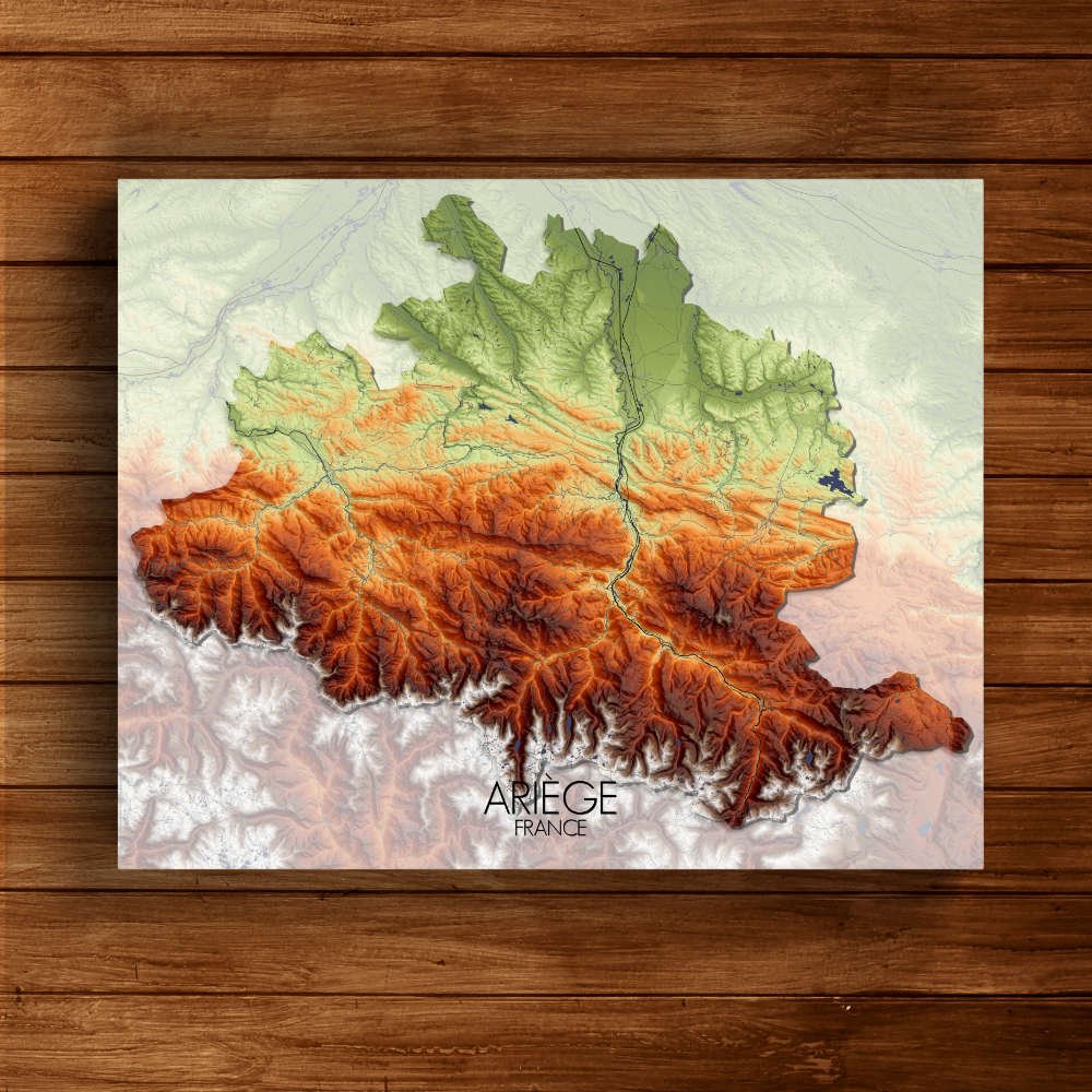 Poster of Ariege | Elevation map