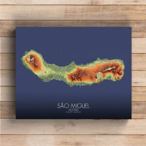 Poster de Sao Miguel Azores | Mapa de altitud