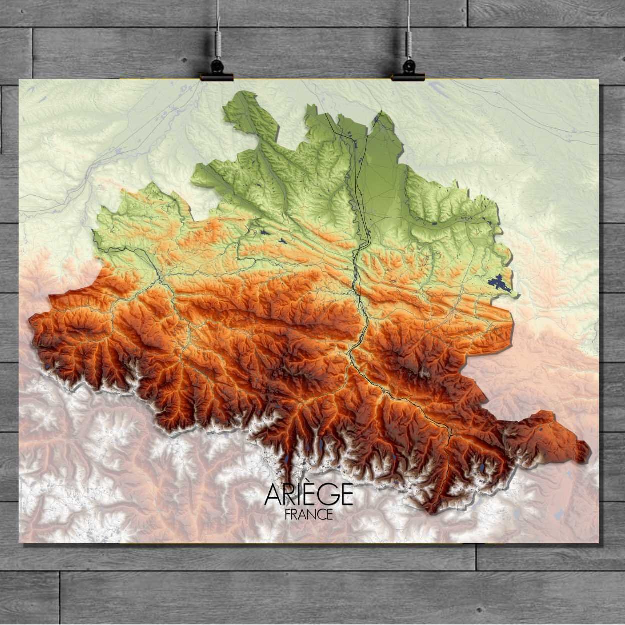 Poster of Ariege | Elevation map - Image 4
