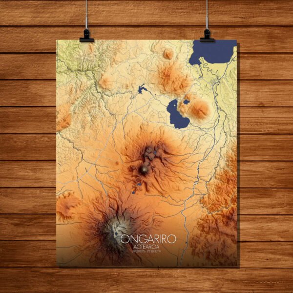 Poster de Tongariro | Mapa de altitud