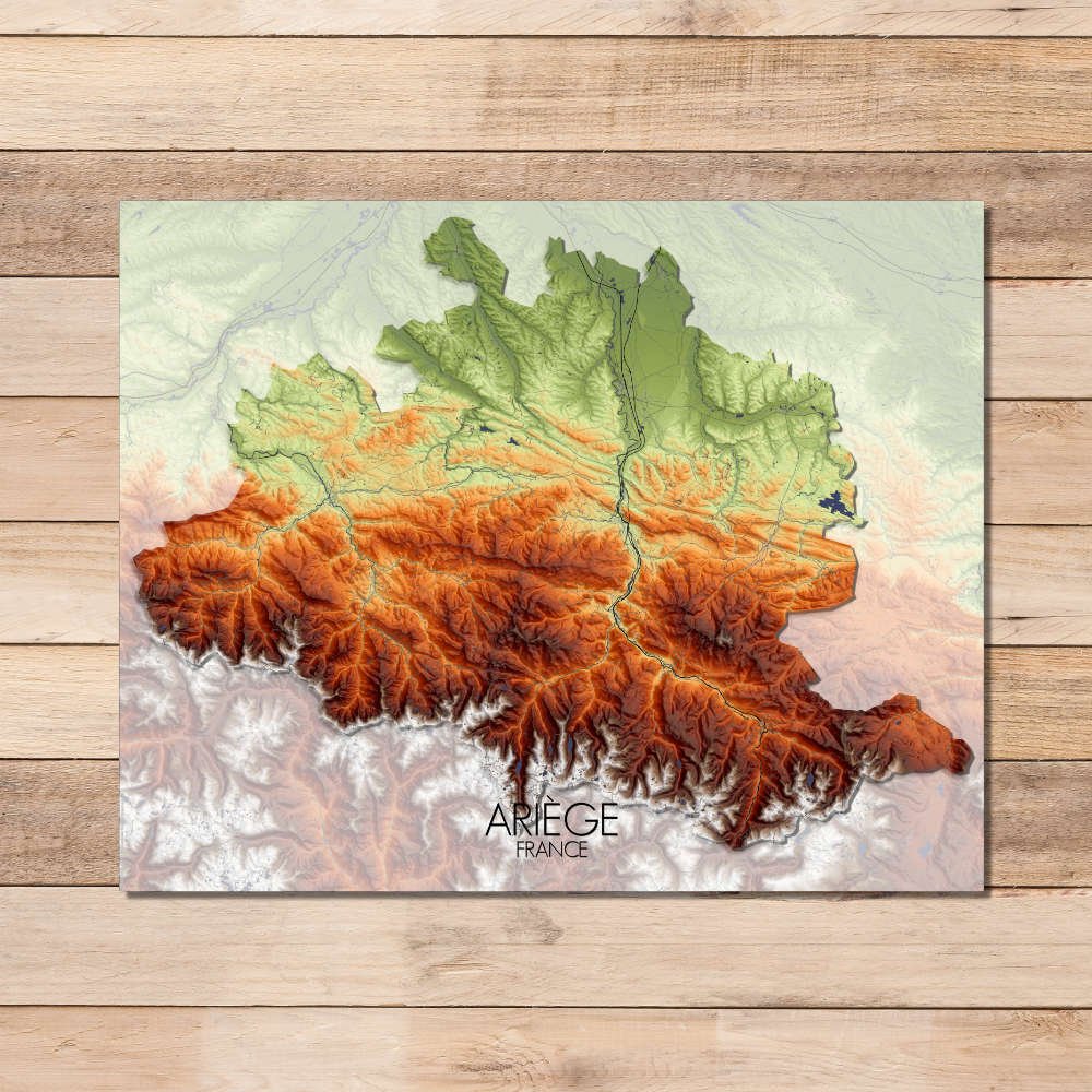 Poster of Ariege | Elevation map - Image 3