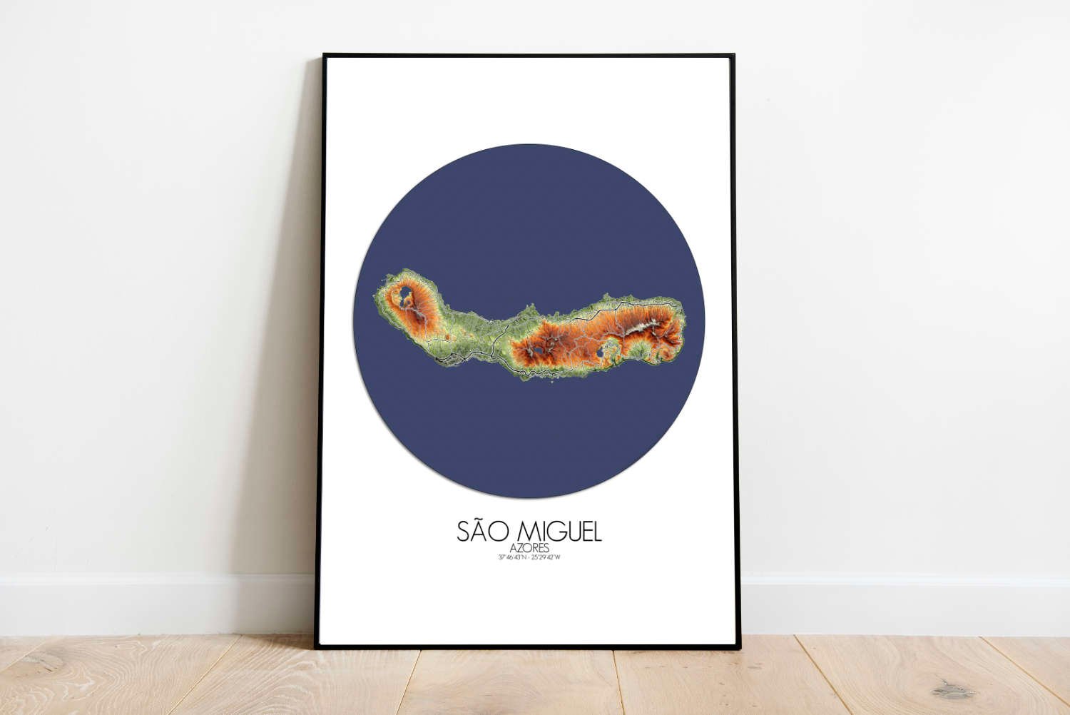 Poster de Sao Miguel Azores | Mapa de altitud - Imagen 11