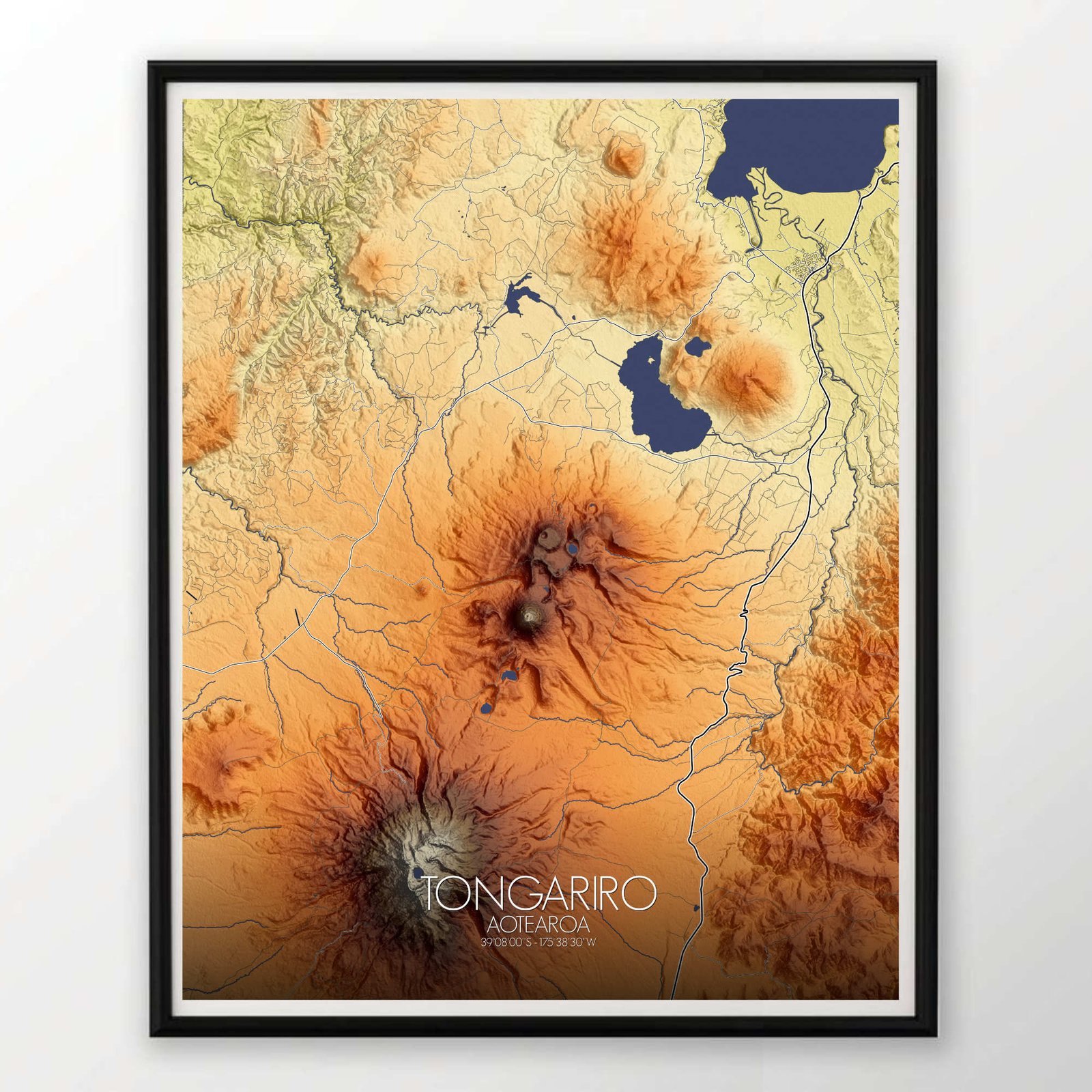 Poster de Tongariro | Mapa de altitud - Imagen 9